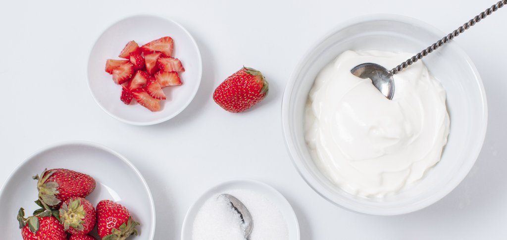 strawberries and yogurt