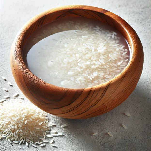 soaked rice for rice water